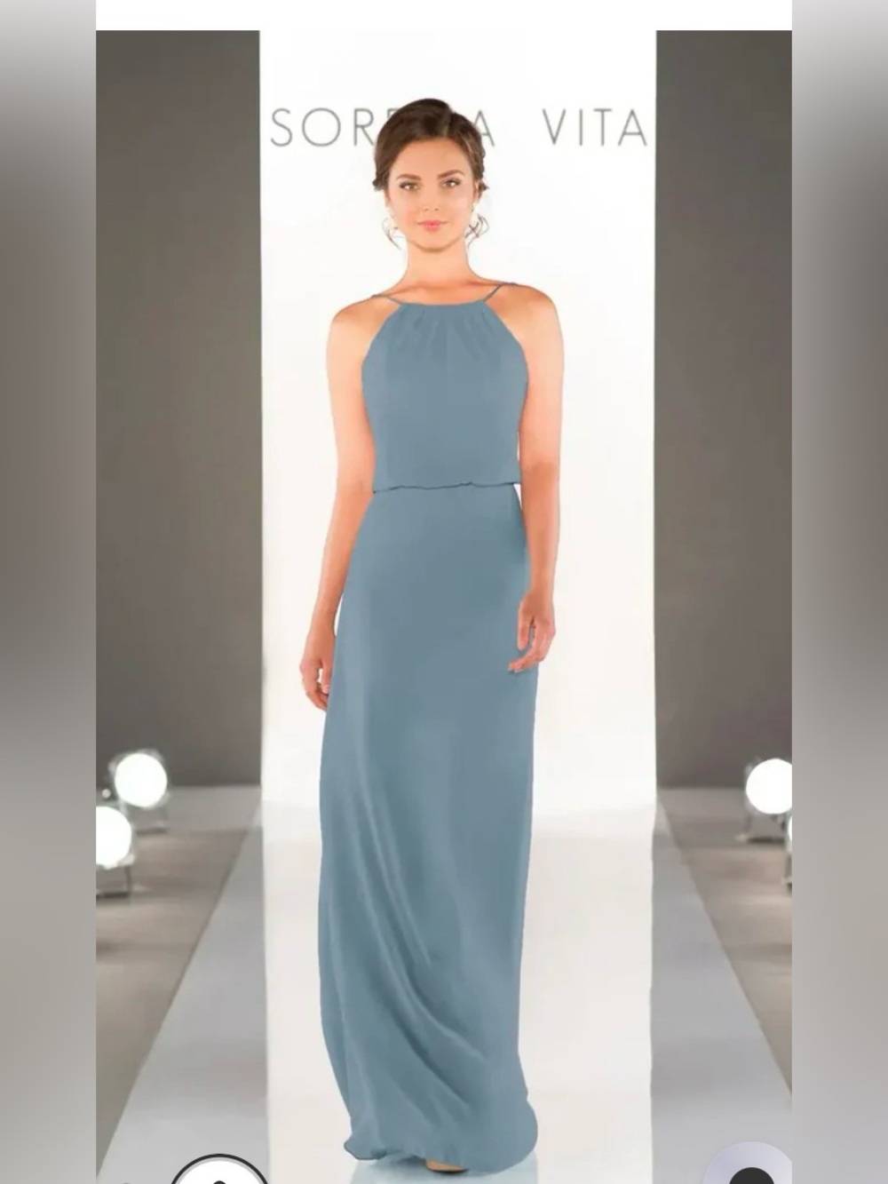 SORELLA VITA 8872 Blue Stone Halter Maxi Dress